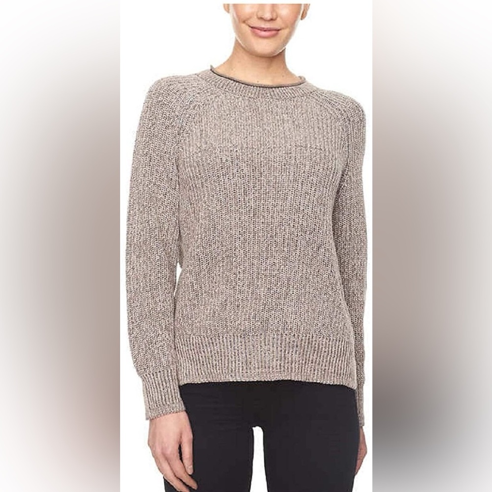 Ellen‎ Tracy Ladies Small Chunky Oatmeal Knit Sweater Rolled Neck